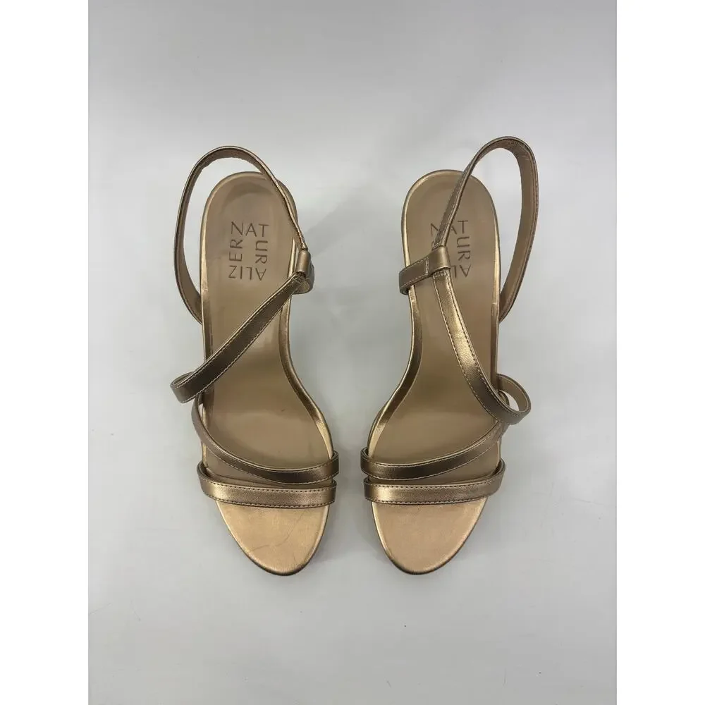 Naturalizer Gold Sandals Size 8 Brenta Womens Formal Event Wedding